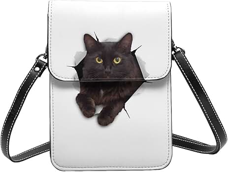 Amazon | [SHELIN] スマホポーチ ショルダーバッグ 面白い猫 紙を割る